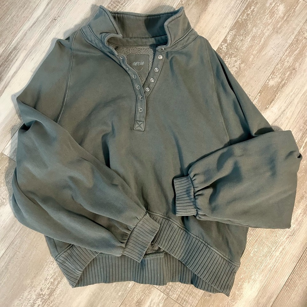 Aerie Fleece Quarter-Snap Sweatshirt XL
